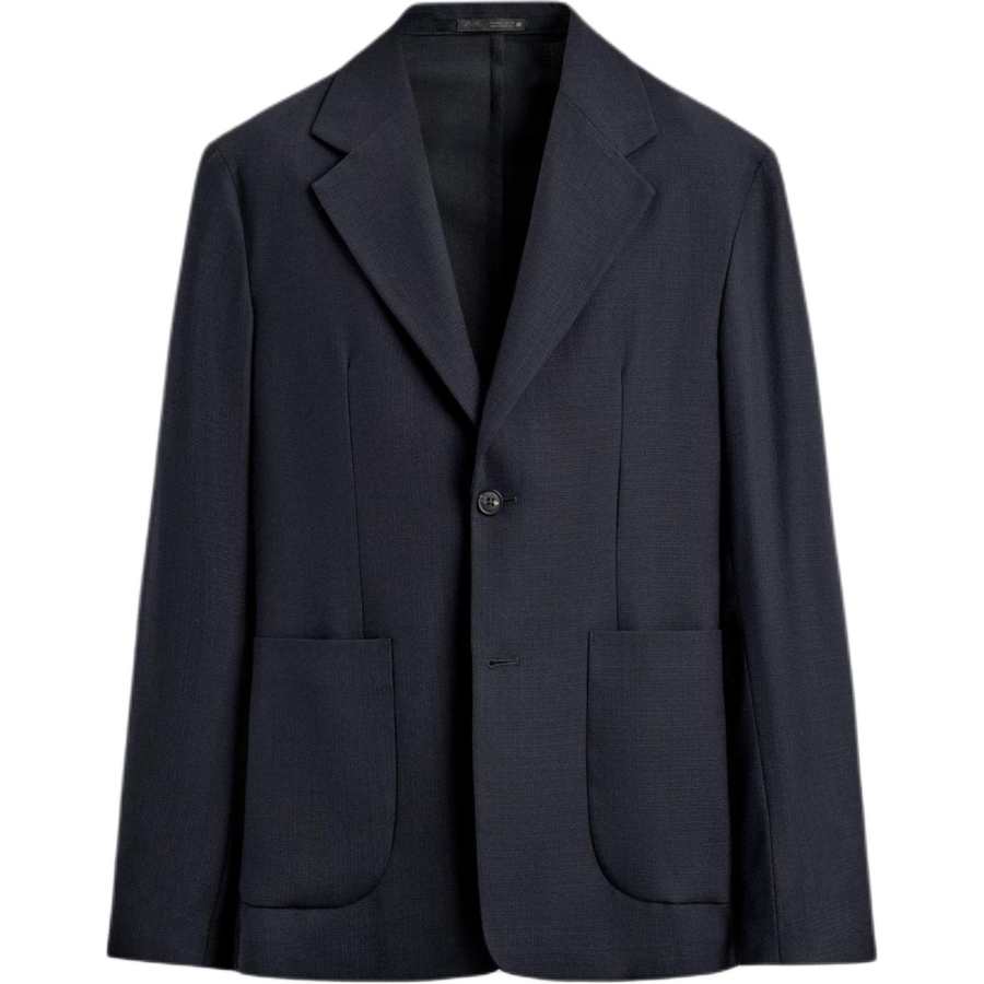ZARA Business Suits Men's Sea Blue Suit Collar Moderate Business Suit