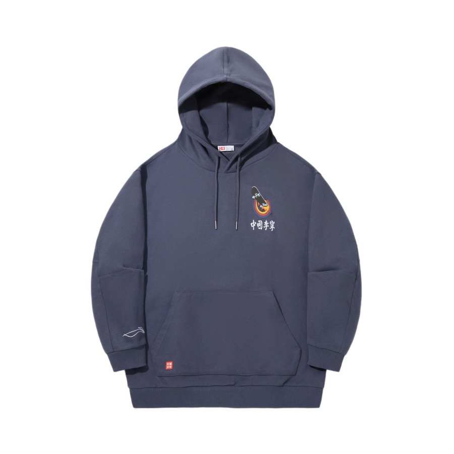 Li-Ning Li Ning Sweatshirts Unisex Curtain Mountain Blue Hooded Moderate Regular