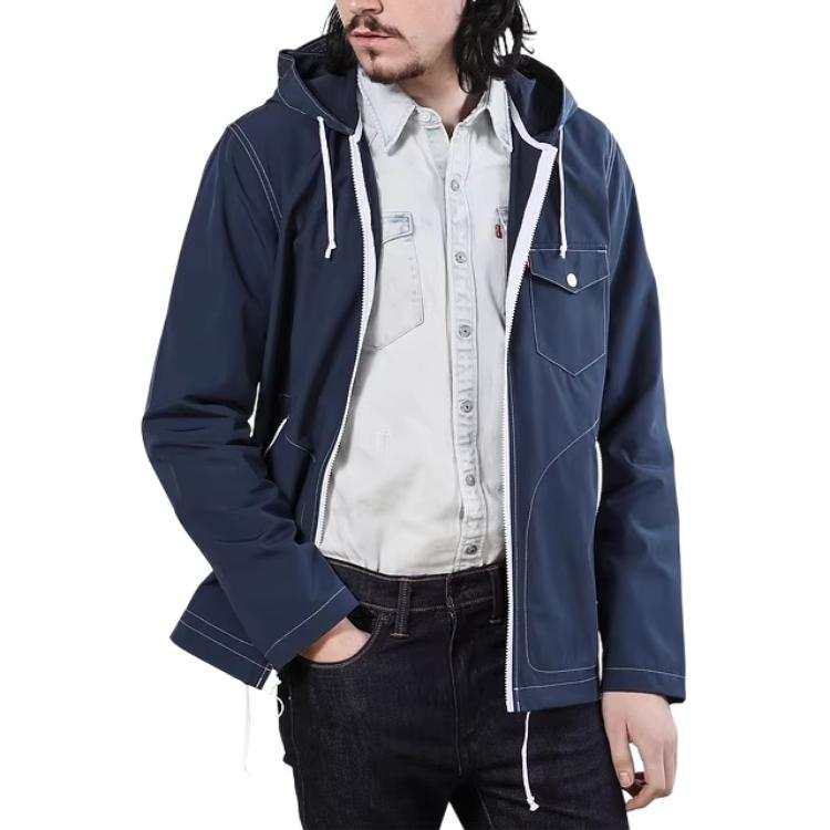 Levis Levis Jackets Men's Blue Hooded Thin Other