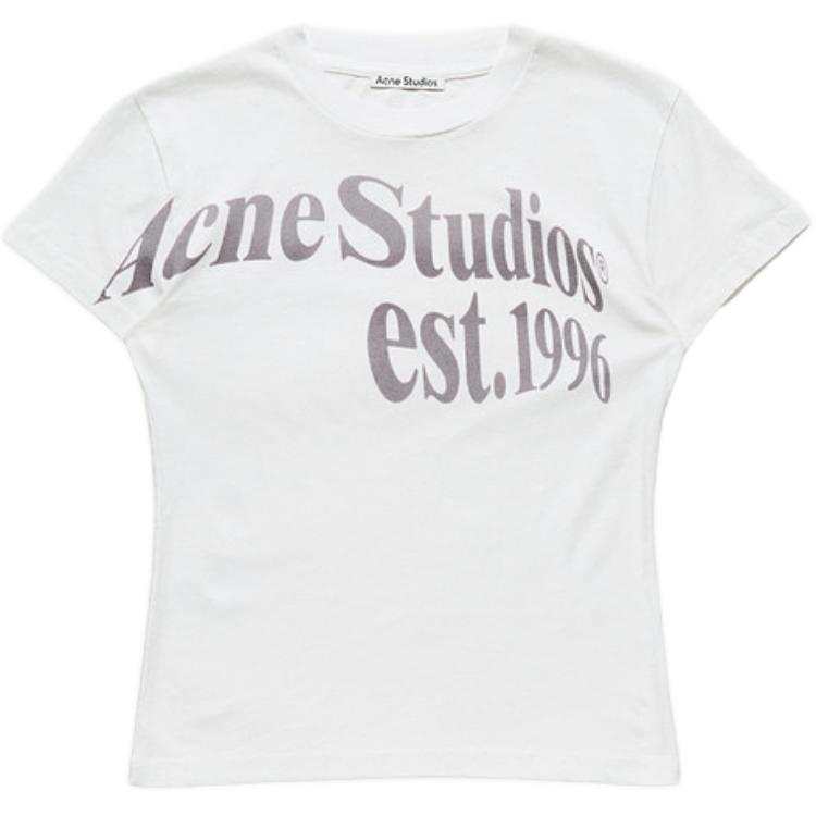 Acne Studios Acne Studios T Shirts Women's Ecru Crew Neck Moderate