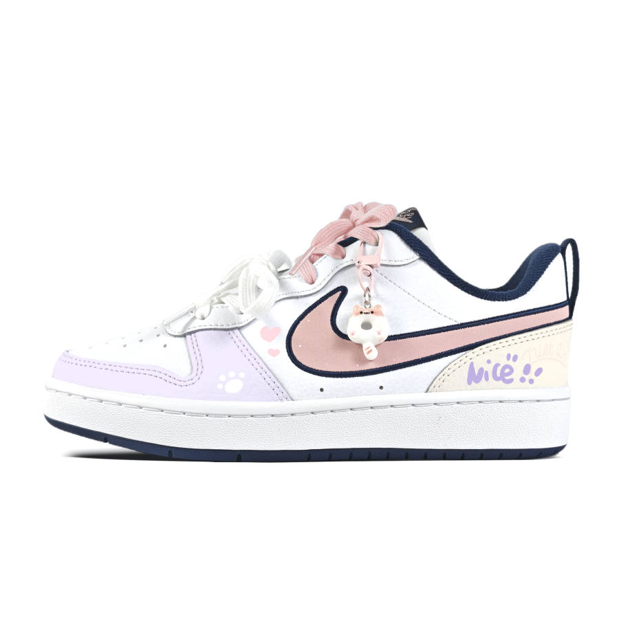 Nike Nike Court Borough 2 Nice Purple Abrasion Resistant, Breathable, Slip Resistant Skateboard Shoes Teenagers