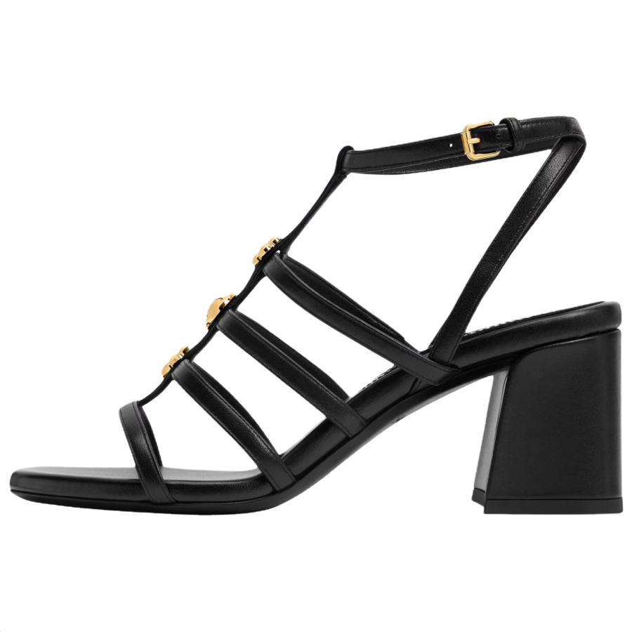 LOUIS VUITTON Gaia Roman Sandals Women's Black