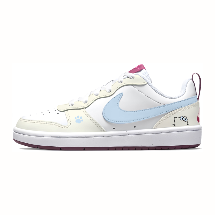 Nike Nike Court Borough Butter Kitty Leather Abrasion Resistant Low top Skateboard Shoes Unisex