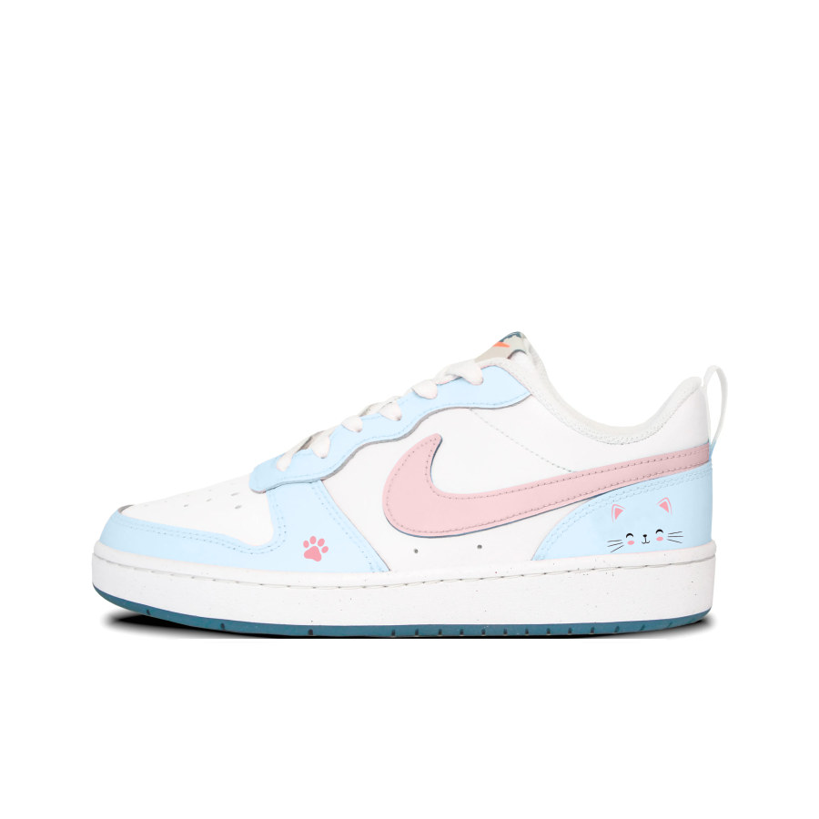 Nike Nike Court Borough 2 Maris Sal Cats Leather Slip Resistant Abrasion Resistant Low top Kids' Skateboarding Shoes