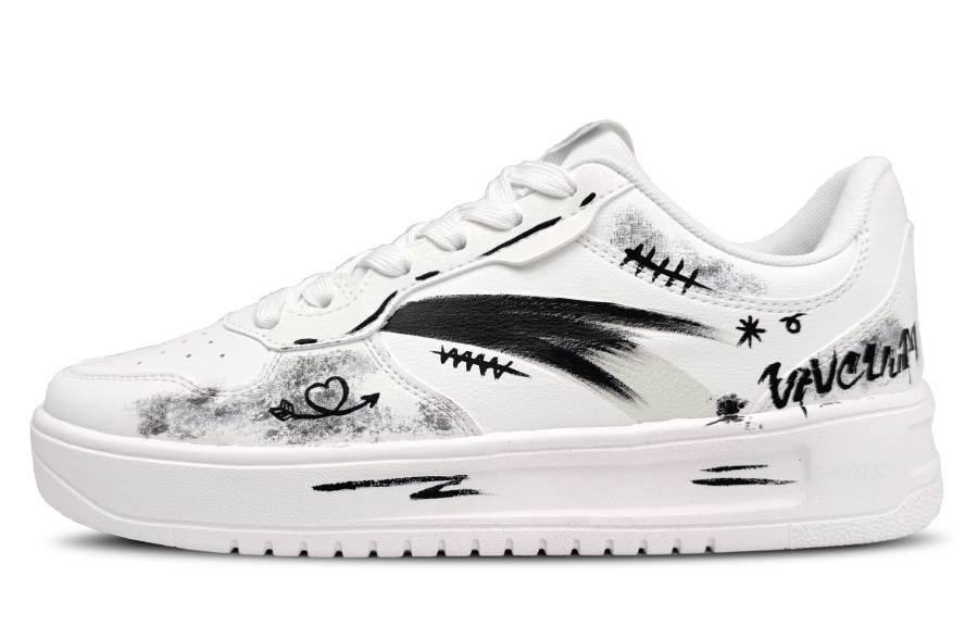 Anta Low top Skateboard Shoes Men's White Black