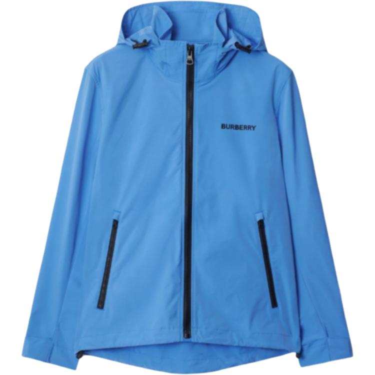 Burberry Jackets Men's Blue Hooded Non Detachable Moderate Other
