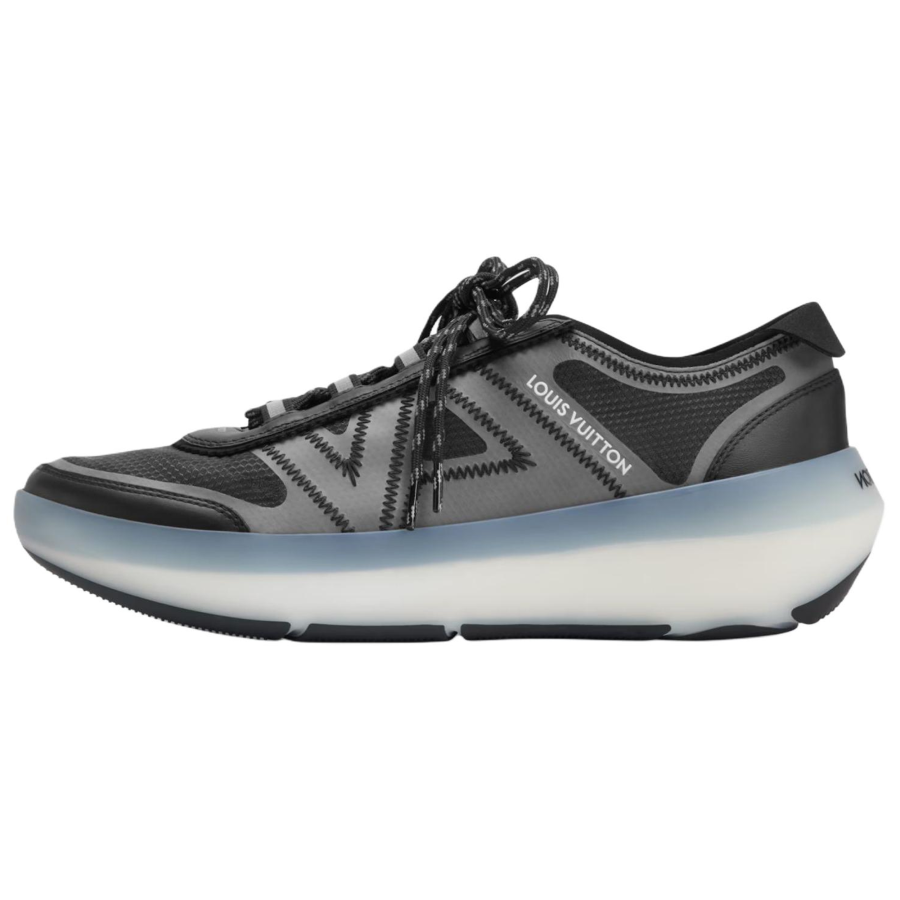 LOUIS VUITTON Sprint Cow Leather Low top Casual Shoes Women's Black