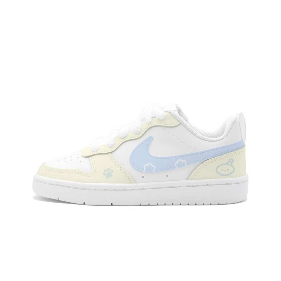 Nike Nike Court Borough 2 Milk Mist Mochi, Moon Awakening Leather Cushioning Abrasion Resistant Slip Resistant Low top
