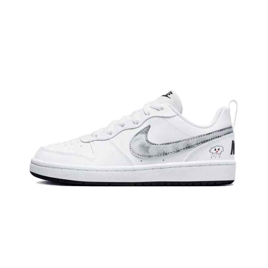 Nike Nike Court Borough White Water Mirror Heart Low top Kids' Skateboarding Shoes White Peach Pink Teenagers