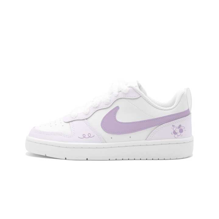 Nike Nike Court Borough 2 Grape Purple Gel, Moon Start Leather Individual Cushioning Abrasion Resistant Slip Resistant