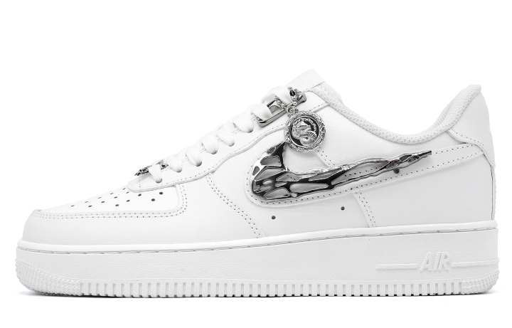 Nike Nike Air Force 1 Liquid Metal Low top Skateboard Shoes Unisex White