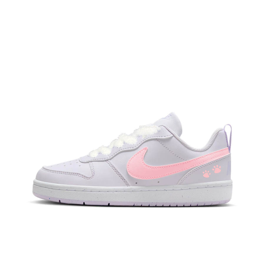 Nike Nike Court Borough Leather Abrasion Resistant Low top Kids' Skateboarding Shoes Purple Pink Teenagers
