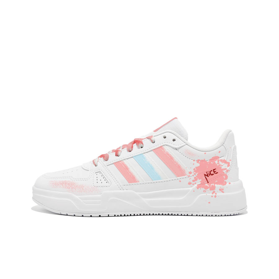 Adidas Adidas LITE BALLER Blue Pink Macaron Pu Low top Skateboard Shoes Unisex White Blue