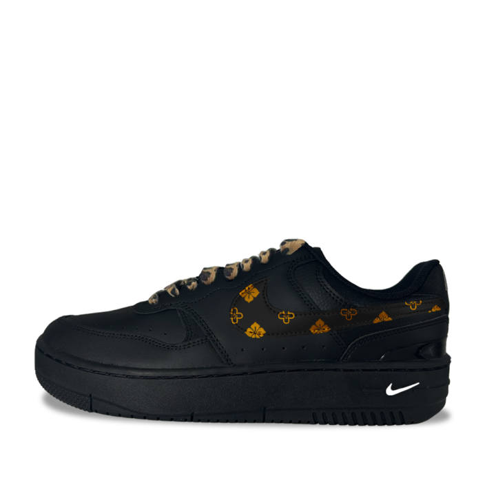 Nike Nike Gamma Force Black Gold Four Leaf Synthetic Leather Low top Skateboard Shoes Women's Black