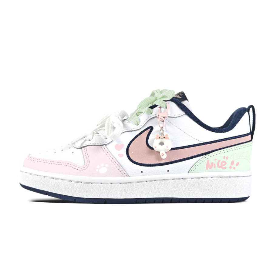 Nike Nike Court Borough 2 Nice Pink Abrasion Resistant, Breathable, Slip Resistant Skateboard Shoes Teenagers