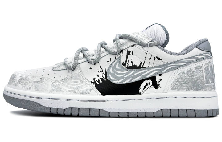 Nike Nike Dunk Abrasion Resistant, Breathable, Slip Resistant Low top Skateboard Shoes Men's White Gray
