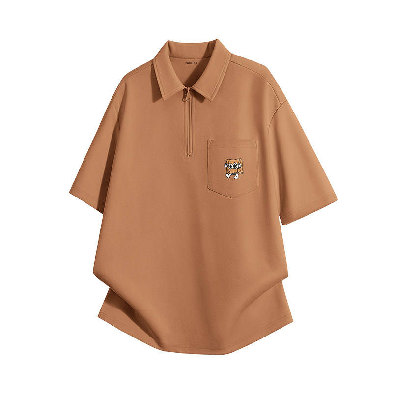 Tonlion Polo Shirts Unisex Polo Collar Moderate Straight Fit