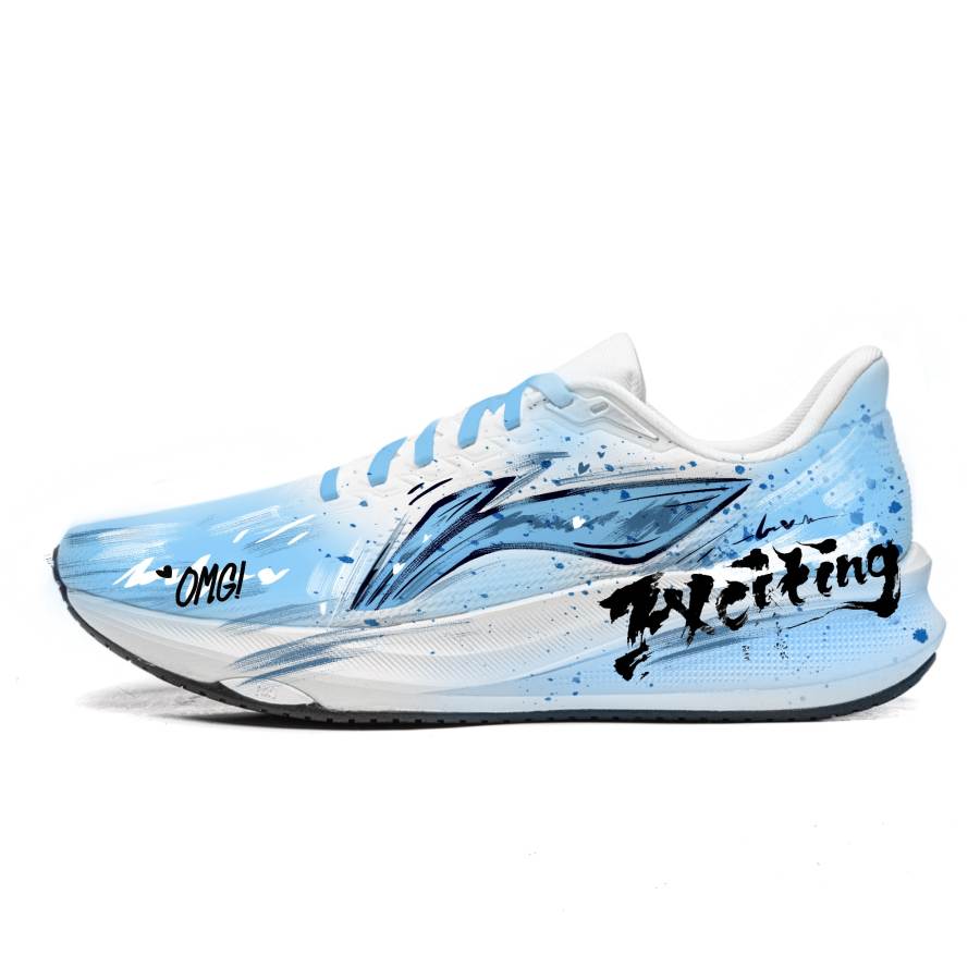 Li-Ning Li Ning Red Hare 9 Jacquard Breathable Rebound Low top TUFF RB Rubber Outsole Running Shoes Women's Blue Black