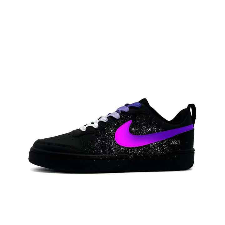 Nike Nike Court Borough Dark Night Iridescent Synthetic Leather Slip Resistant Abrasion Resistant Low top Skateboard Shoes