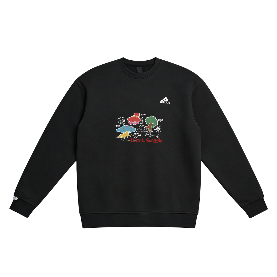 Adidas Adidas LABEL T Shirts Unisex Black Crew Neck Moderate Straight Fit