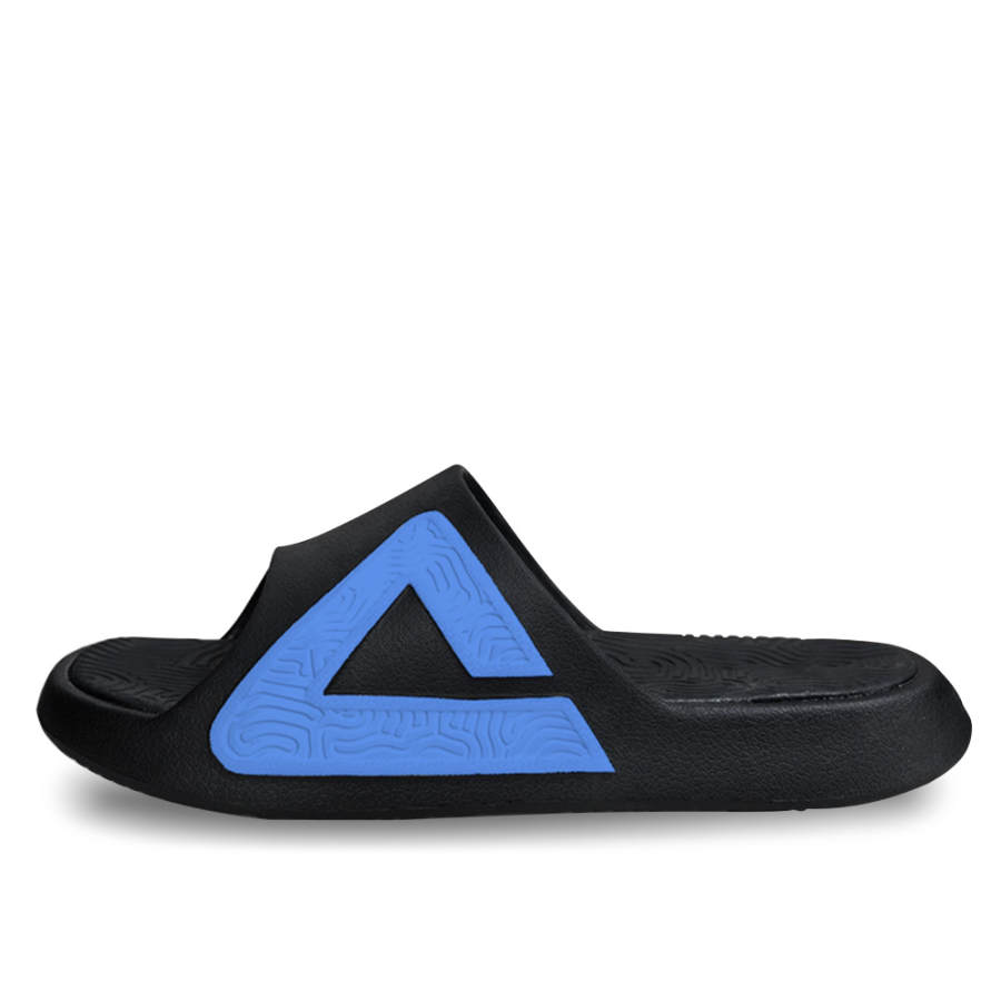 PEAK State Pole EVA Leather Patchwork Cushioning Slip Resistant Abrasion Resistant Slide Slippers Unisex Black Blue