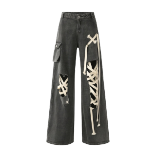 Sugarfunk Jeans Women's Black Thin Straight Fit Pants