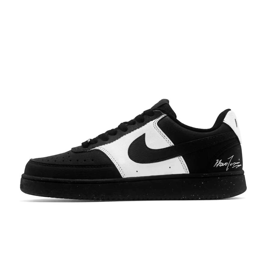 Nike Nike Court Vision Night Shadow, Classic Colorway, Niche Abrasion Resistant Low top Skateboard Shoes Unisex Black White
