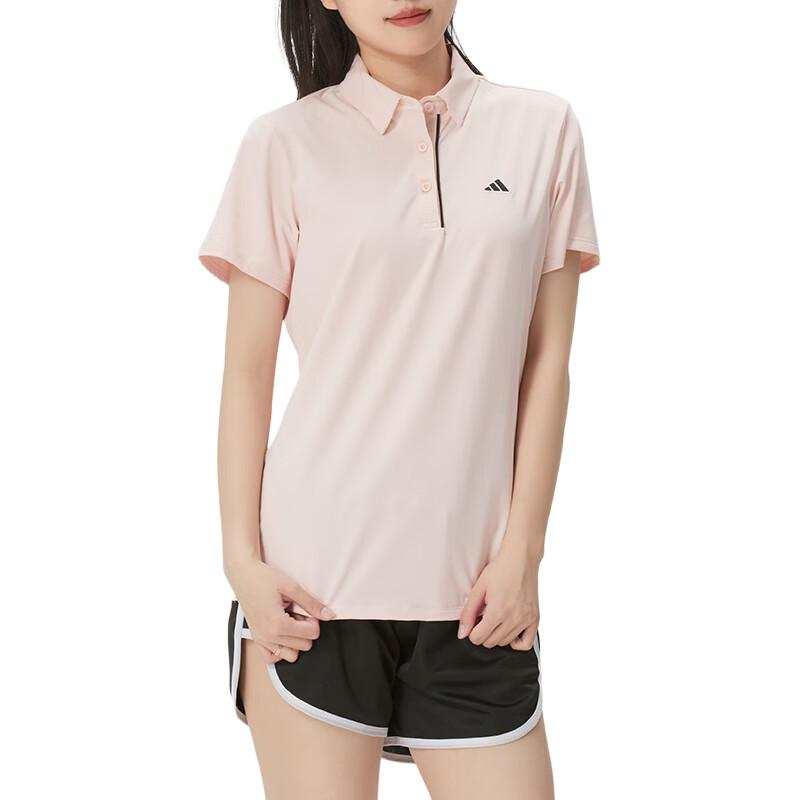 Adidas Adidas Polo Shirts Women's Pink Polo Collar Moderate Straight Fit