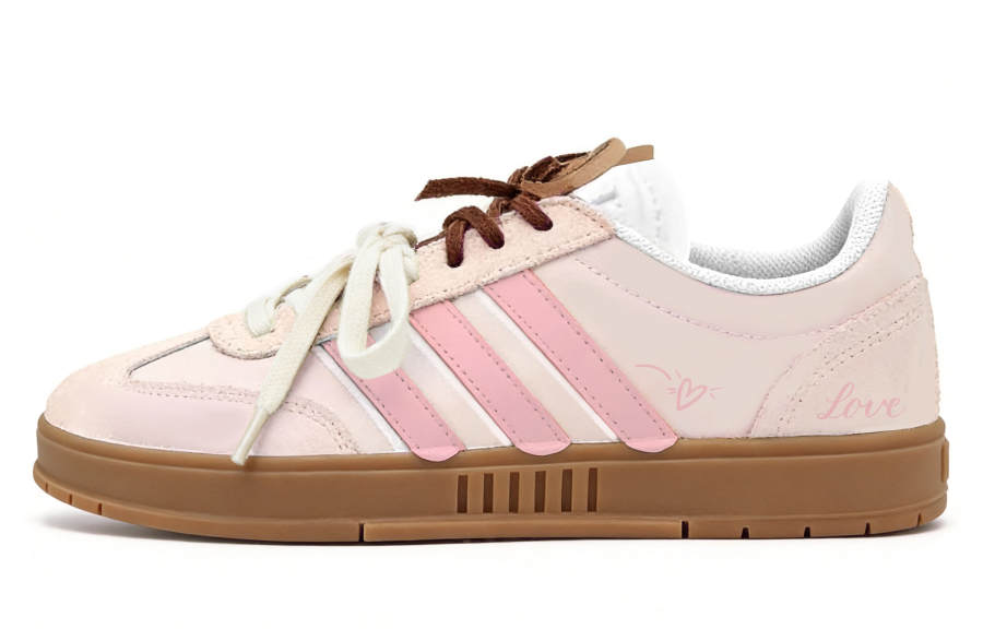Adidas Adidas GRADAS Six Eight, Pink Bubbles Leather Abrasion Resistant Slip Resistant Low top Skateboard Shoes Unisex Pink