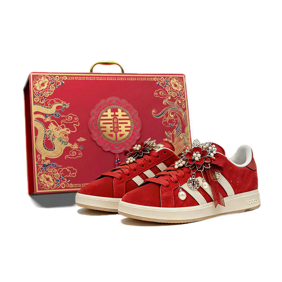 Adidas Adidas Grand Court Base 00s Abrasion Resistant Breathable Low top Skateboard Shoes Unisex Red