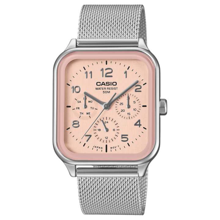 CASIO CASIO STANDARD Quartz Movement Stainless Steel Strap Watch 44.5*34mm Men's Watches Pink Watch Dial