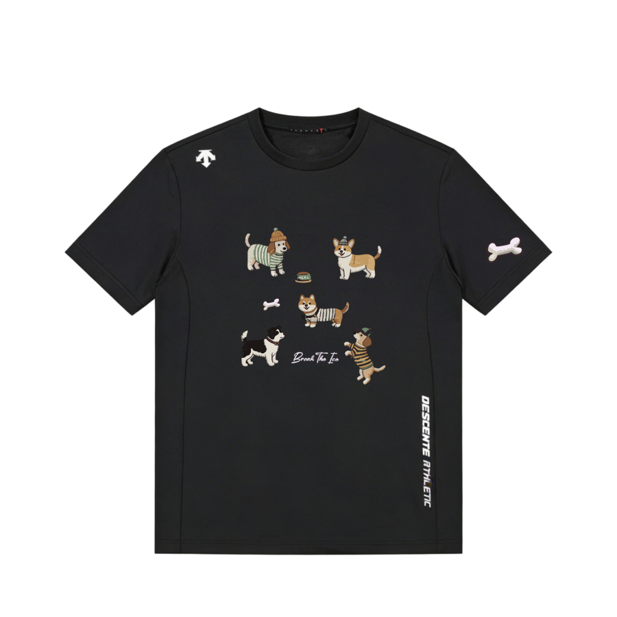 DESCENTE DESCENTE T Shirts Unisex Black Crew Neck