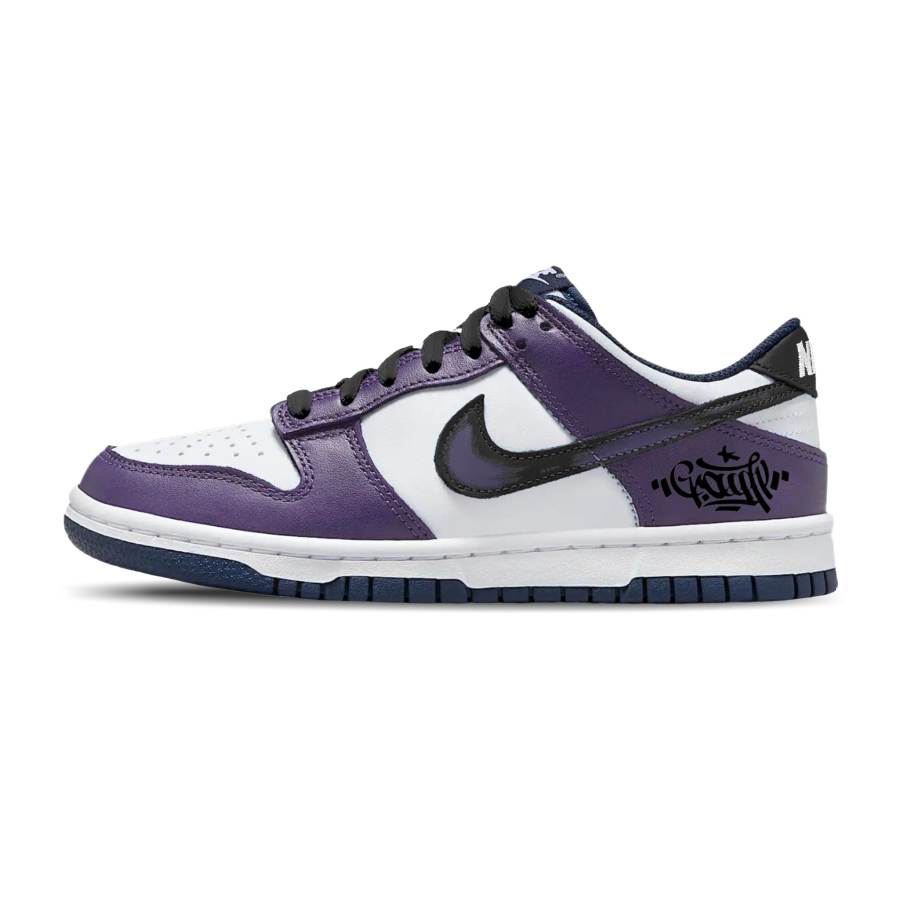Nike Nike Dunk Cushioning Low top Children's Basketball Shoes Unisex Black Purple
