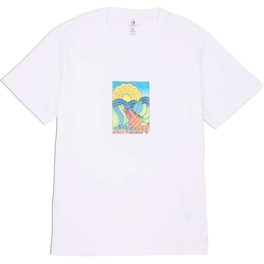 Converse T Shirts Men's White Crew Neck Moderate