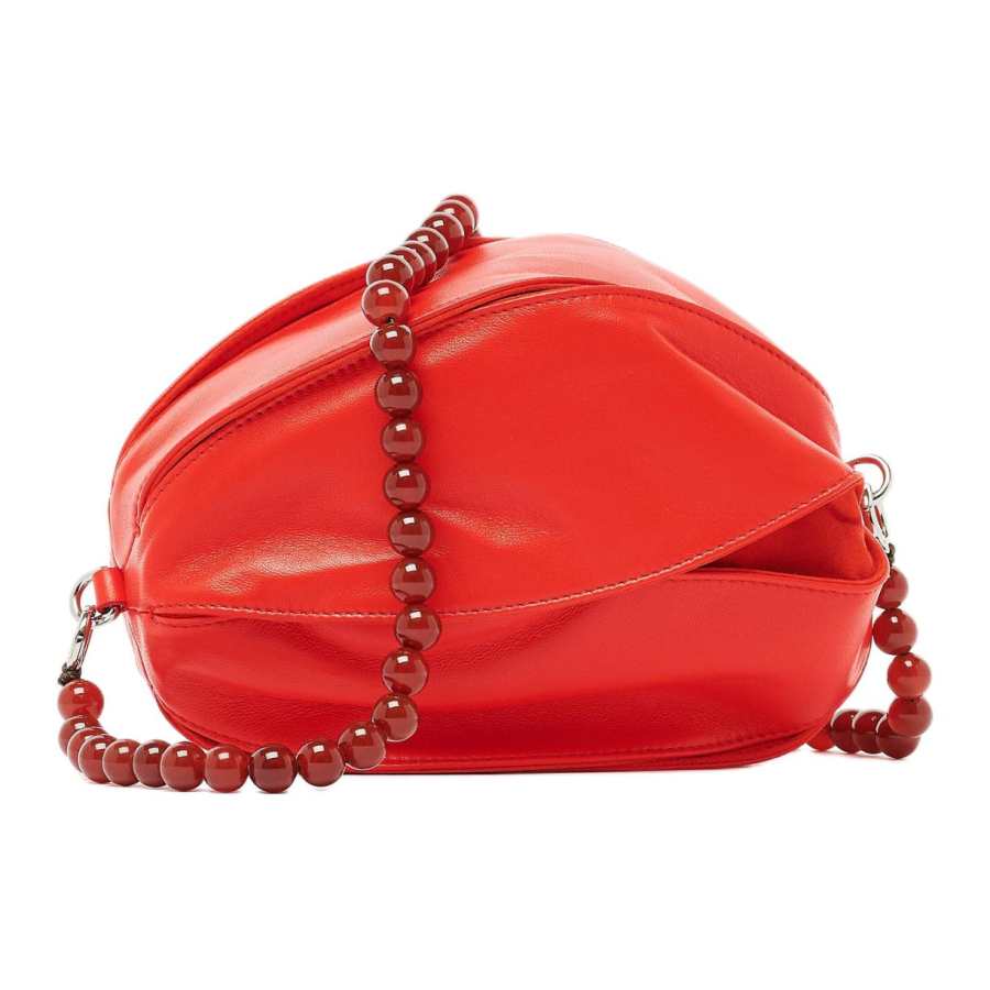 Lemaire Sheepskin Shoulder Bag Women's Dark Red