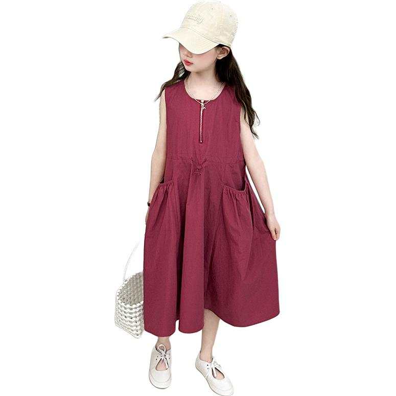 PLANDOO PLANDOO Kids Dresses Crew Neck Thin Mid Length