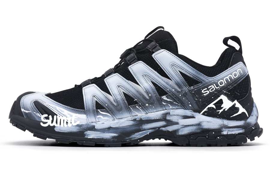 SALOMON XA PRO 3D Snow Mountains Cushioning Slip Resistant Abrasion Resistant Low top Running Shoes Unisex Black White