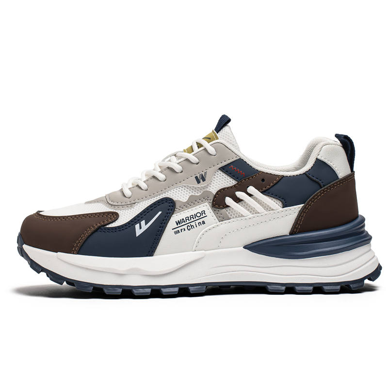 Warrior Synthetic Leather, Textile Lightweight Breathable Low top Skateboard Shoes Men's