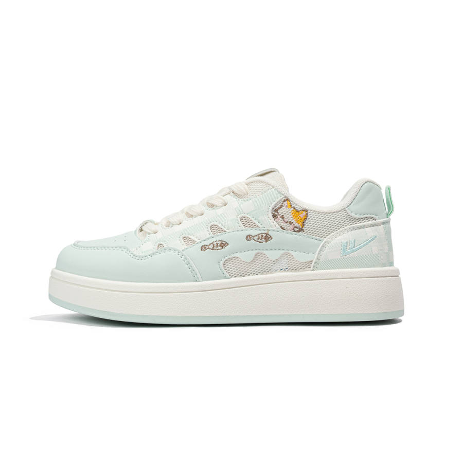 WARRIOR Low top Skateboard Shoes Women's Cyan Beige