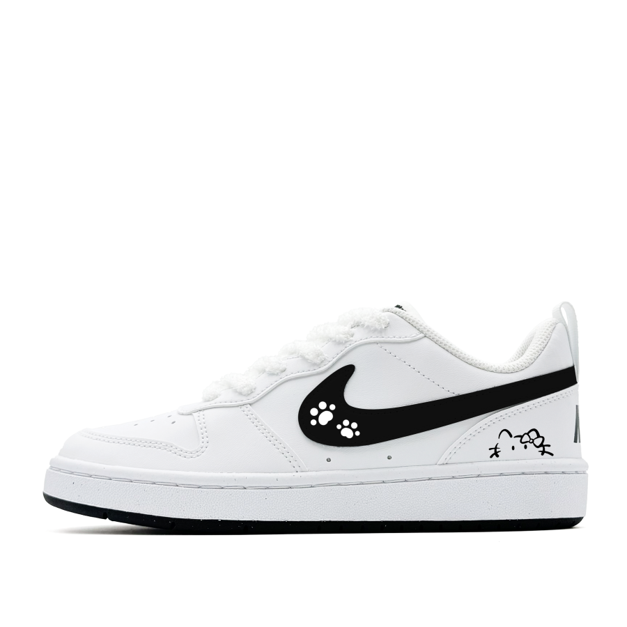 Nike Nike Court Borough White Claw Kitten, Cute, Girlish Feel, Campus Versatile Synthetic Leather Low top