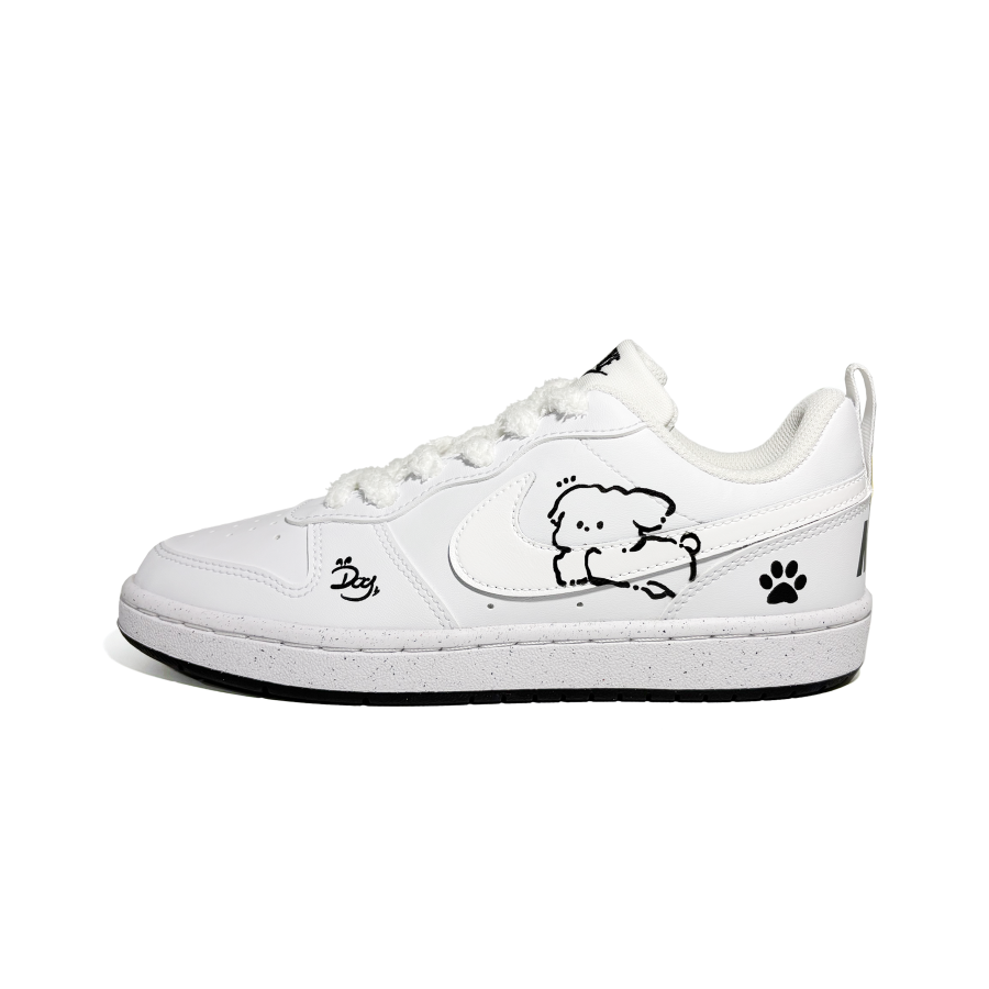 Nike Nike Court Borough Maltese Abrasion Resistant Kids' Skateboarding Shoes Black White Teenagers