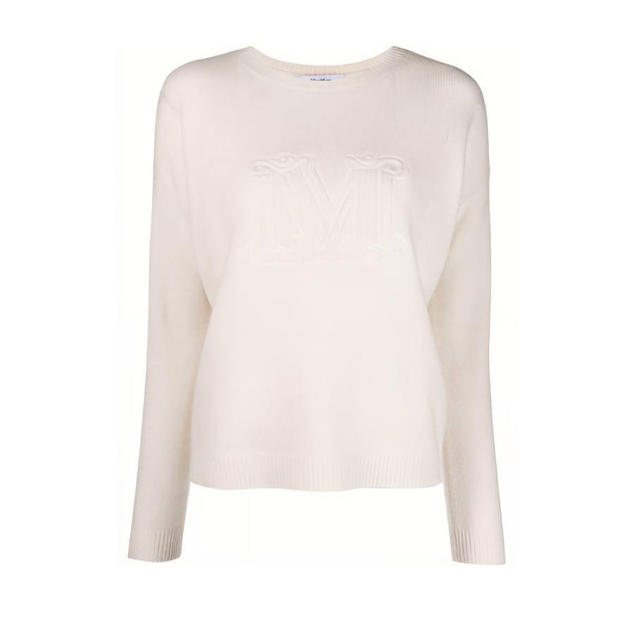 MaxMara MaxMara Cashmere Sweaters Women's White Crew Neck Moderate