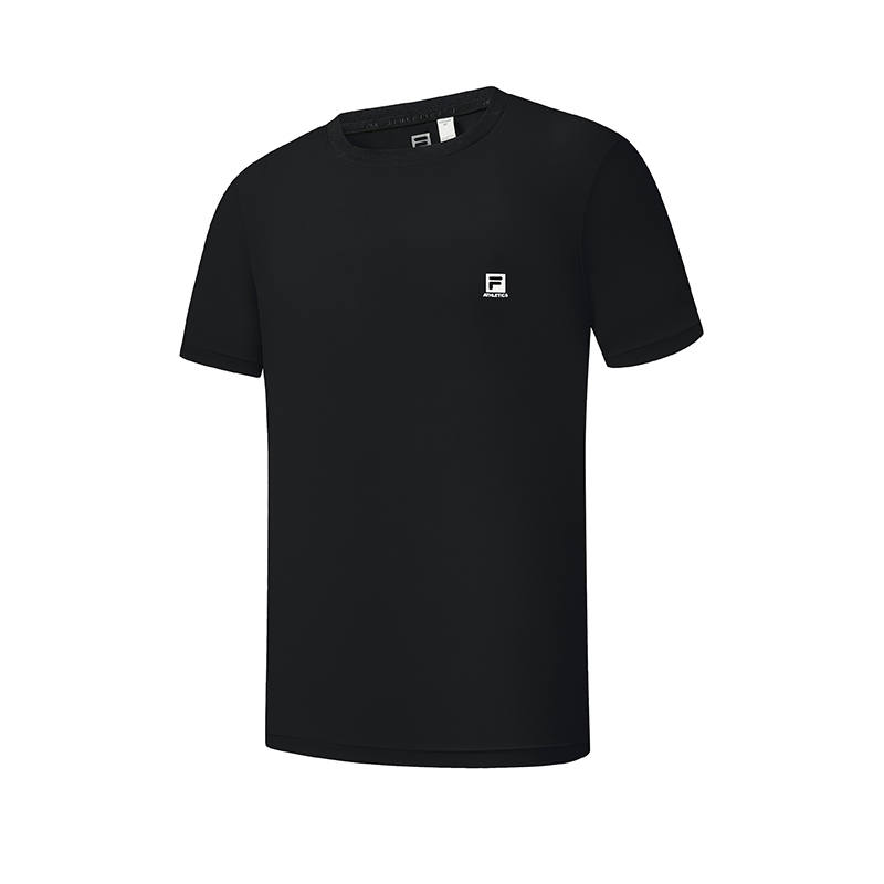 FILA T Shirts Men's Pitch Black Crew Neck Moderate