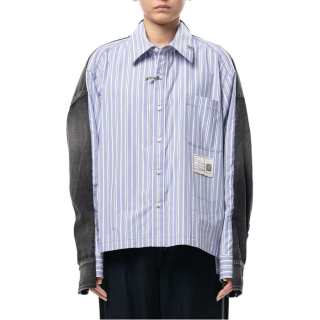 Maison Mihara Yasuhiro SS26 Front Back Combined Stripe Shirt Women's