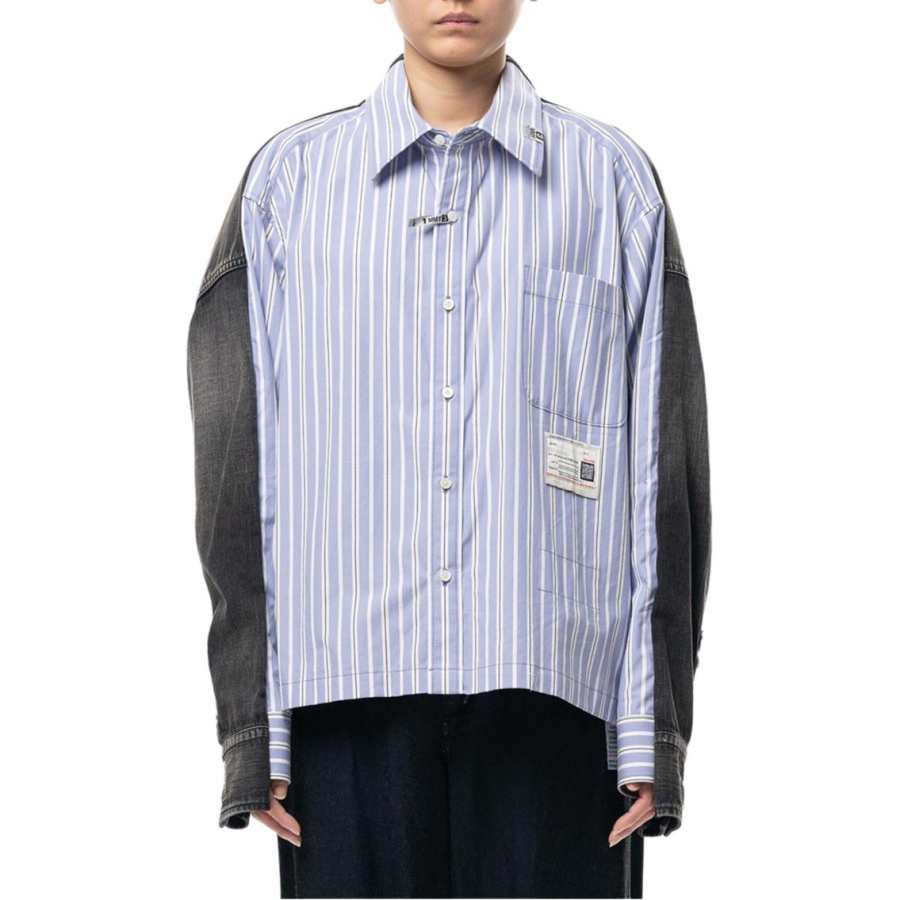 Maison Mihara Yasuhiro SS26 Front Back Combined Stripe Shirt Women's