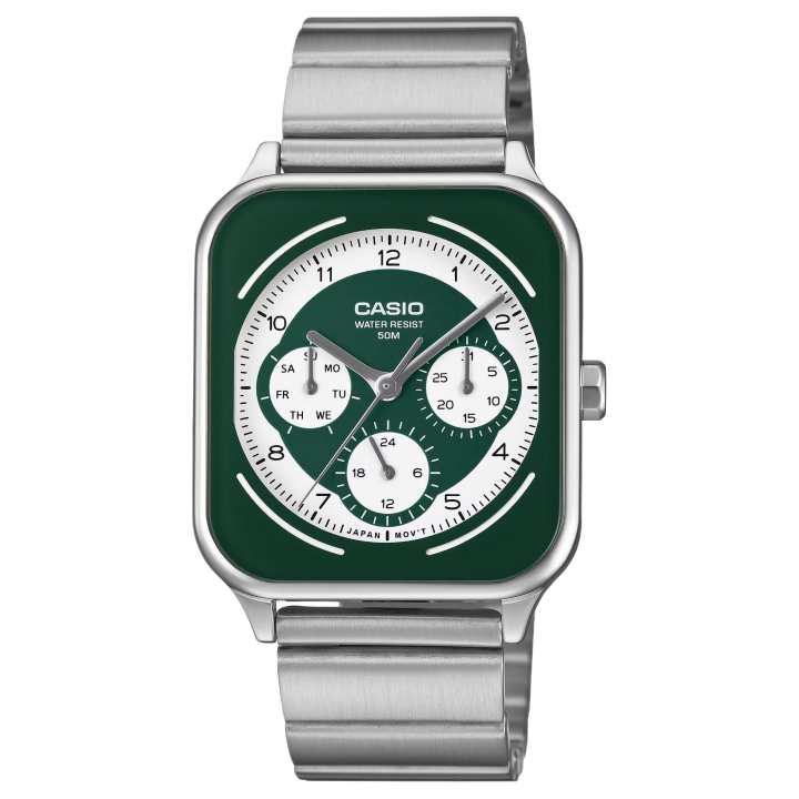 CASIO CASIO STANDARD Quartz Movement Stainless Steel Strap Watch 44.5*34mm Men's Watches Green Dial