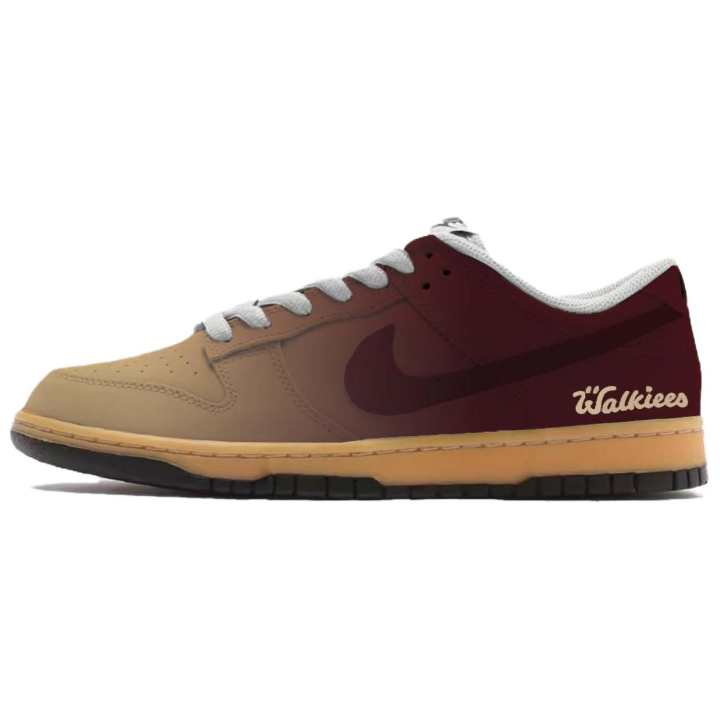Nike Nike Dunk Ash Brown Leather Abrasion Resistant Slip Resistant Low top Skateboard Shoes Unisex Red Brown