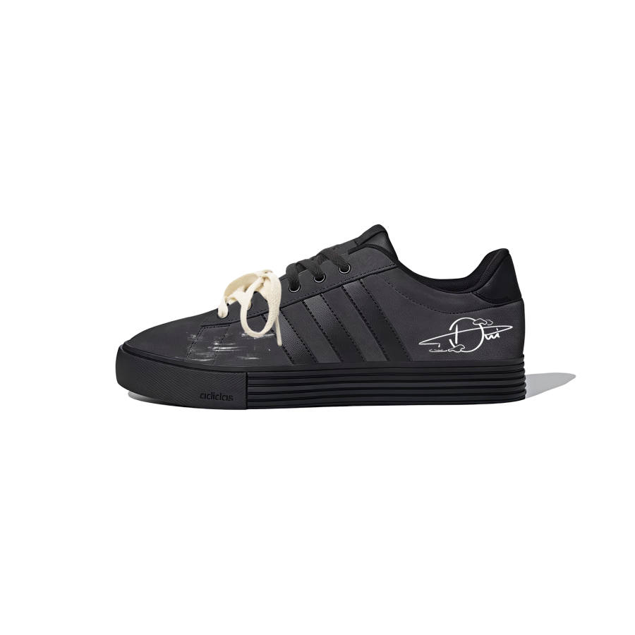 Adidas Adidas Daily 4.0 Direct To The Clouds Synthetic Leather Slip Resistant Low top Skateboard Shoes Unisex Black