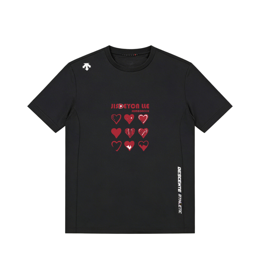 DESCENTE T Shirts Unisex Black Crew Neck