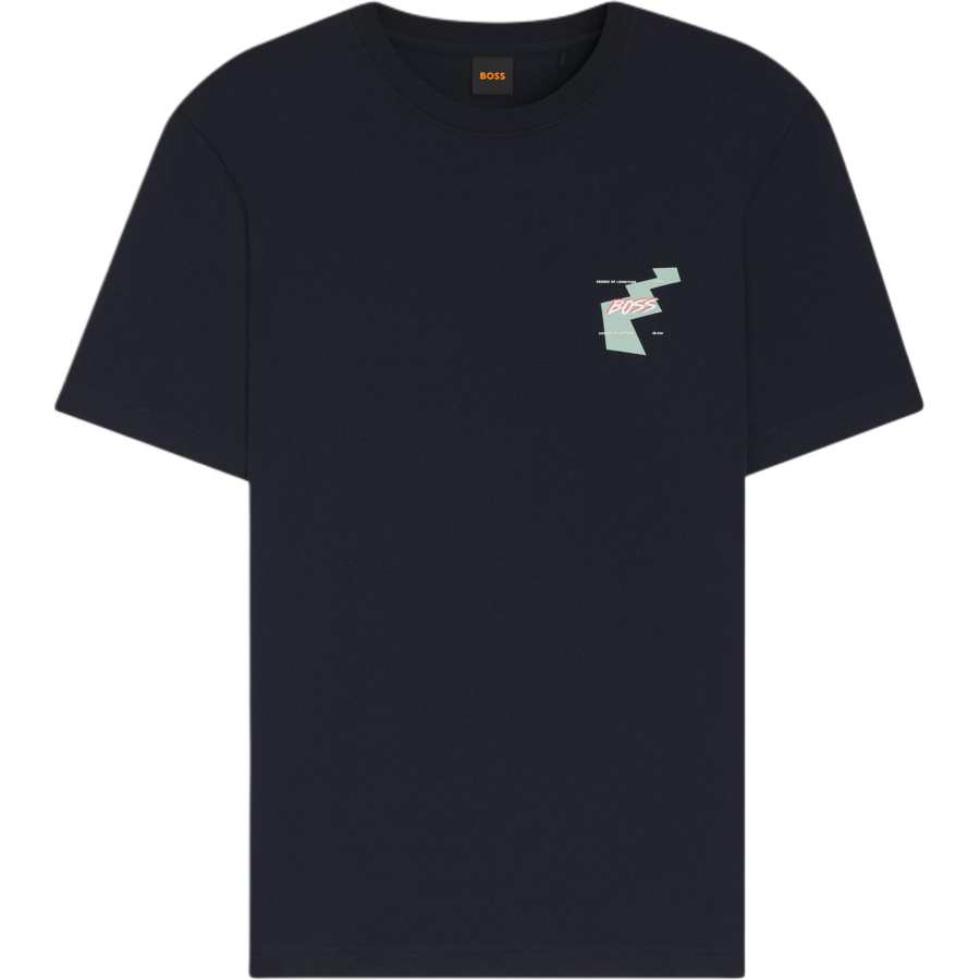 HUGO BOSS T Shirts Men's Dark Blue Crew Neck Moderate Straight Fit